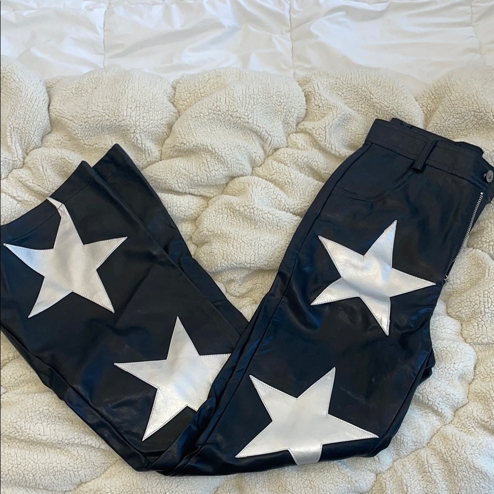 Stylish Black Pants with Silver Stars